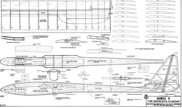 Druex V , Bauplan, Holzbaukasten Segelflugzeug